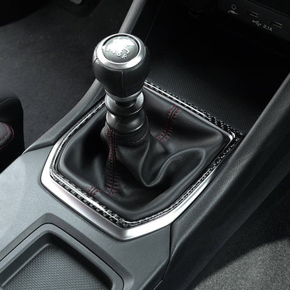 JDMuscle [22-26 WRX] P&S Series Carbon Fiber MT Shifter Trim | Black Carbon Fiber/ Red Carbon Fiber