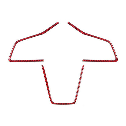 JDMuscle [22-26 WRX] P&S Series Carbon Fiber Steering Wheel Trim Covers 3 PC | Black Carbon Fiber/ Red Carbon Fiber