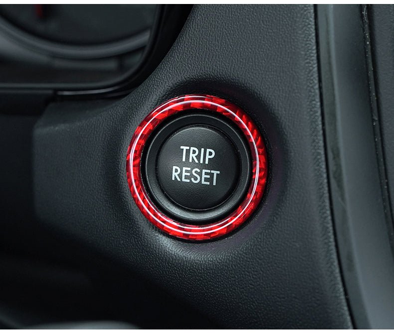 JDMuscle [22-26 WRX] P&S Series Carbon Fiber Trip Reset Button Frame Cover 1 PC | Black Carbon Fiber/ Red Carbon Fiber