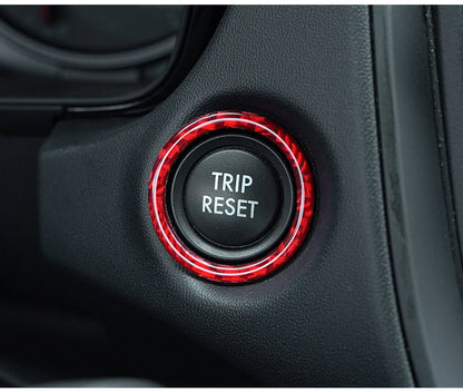JDMuscle [22-26 WRX] P&S Series Carbon Fiber Trip Reset Button Frame Cover 1 PC | Black Carbon Fiber/ Red Carbon Fiber