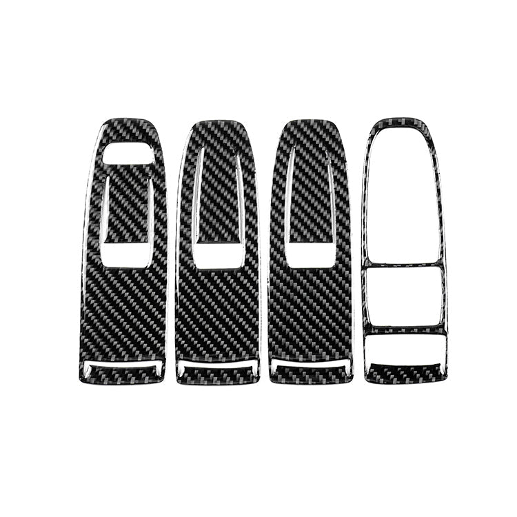 JDMuscle [22-26 WRX] P&S Series Carbon Fiber Window Switch Trim Covers 4 PC | Black Carbon Fiber/ Red Carbon Fiber