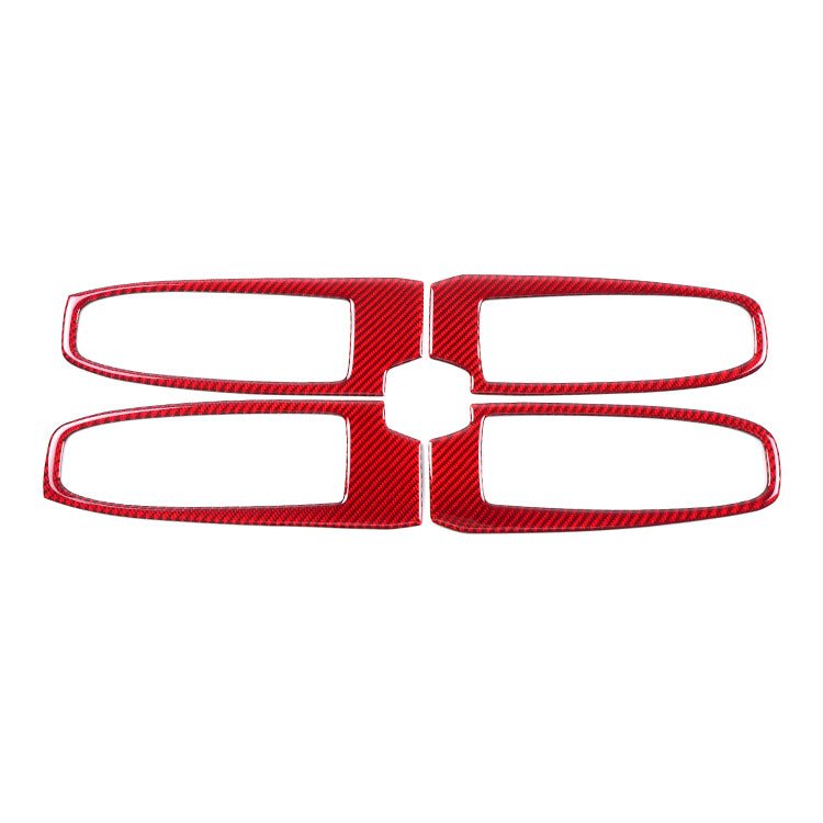 JDMuscle [22-26 WRX] P&S Series Carbon Fiber Window Switch Trim Covers 4 PC | Black Carbon Fiber/ Red Carbon Fiber