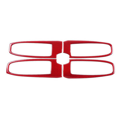 JDMuscle [22-26 WRX] P&S Series Carbon Fiber Window Switch Trim Covers 4 PC | Black Carbon Fiber/ Red Carbon Fiber