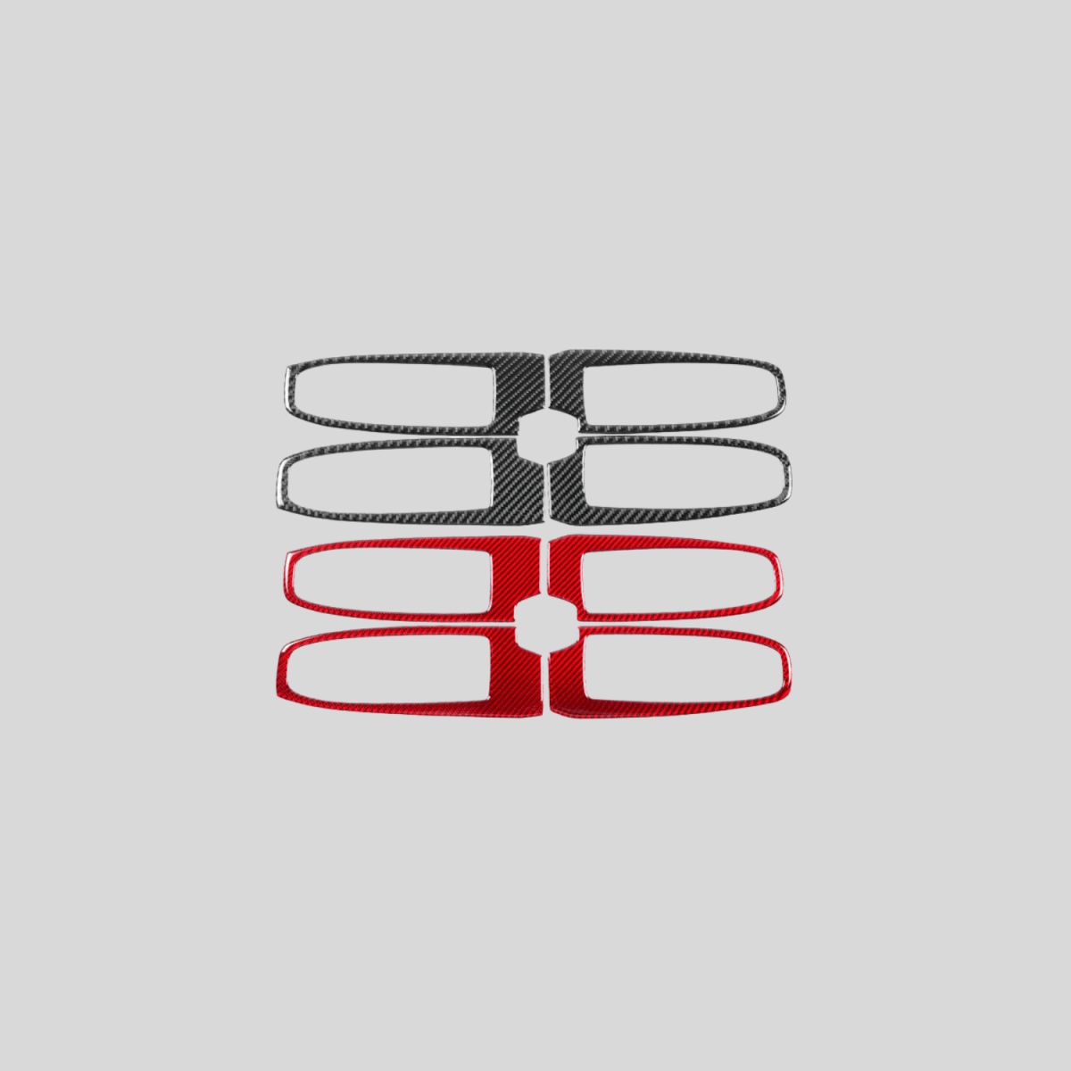 JDMuscle [22-26 WRX] P&S Series Carbon Fiber Window Switch Trim Covers 4 PC | Black Carbon Fiber/ Red Carbon Fiber