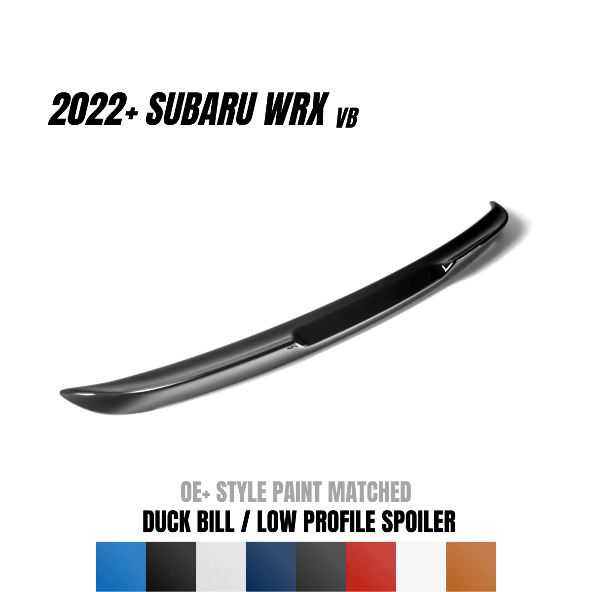 JDMuscle [22-26 WRX] STI Style Duck Bill Spoiler-Paint Matched/Gloss Black