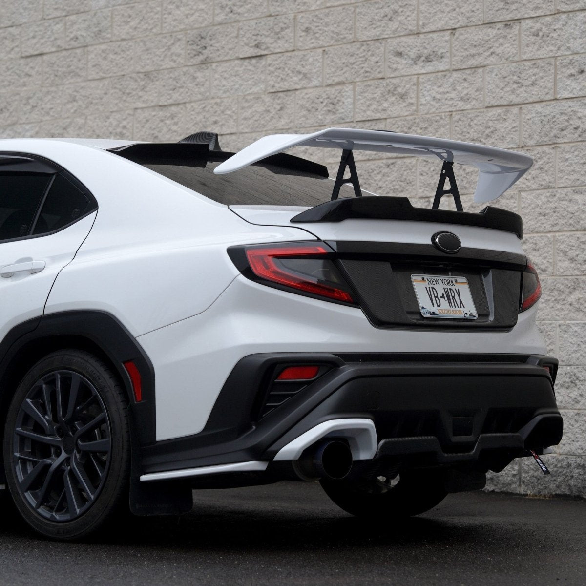 JDMuscle [22-26 WRX] STI Style Swan Neck Spoiler Paint Matched / Carbon Fiber