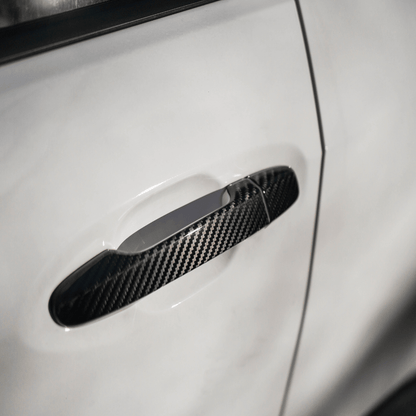 JDMuscle [22-26 WRX] Tanso Pre-preg Carbon Fiber Door Handle Covers w/ Gloss Finish