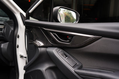 JDMuscle [22-26 WRX] Tanso Pre-preg Carbon Fiber Front Door Larger Pannel Covers - 2 PC