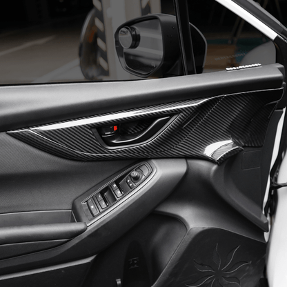 JDMuscle [22-26 WRX] Tanso Pre-preg Carbon Fiber Front Door Larger Pannel Covers - 2 PC