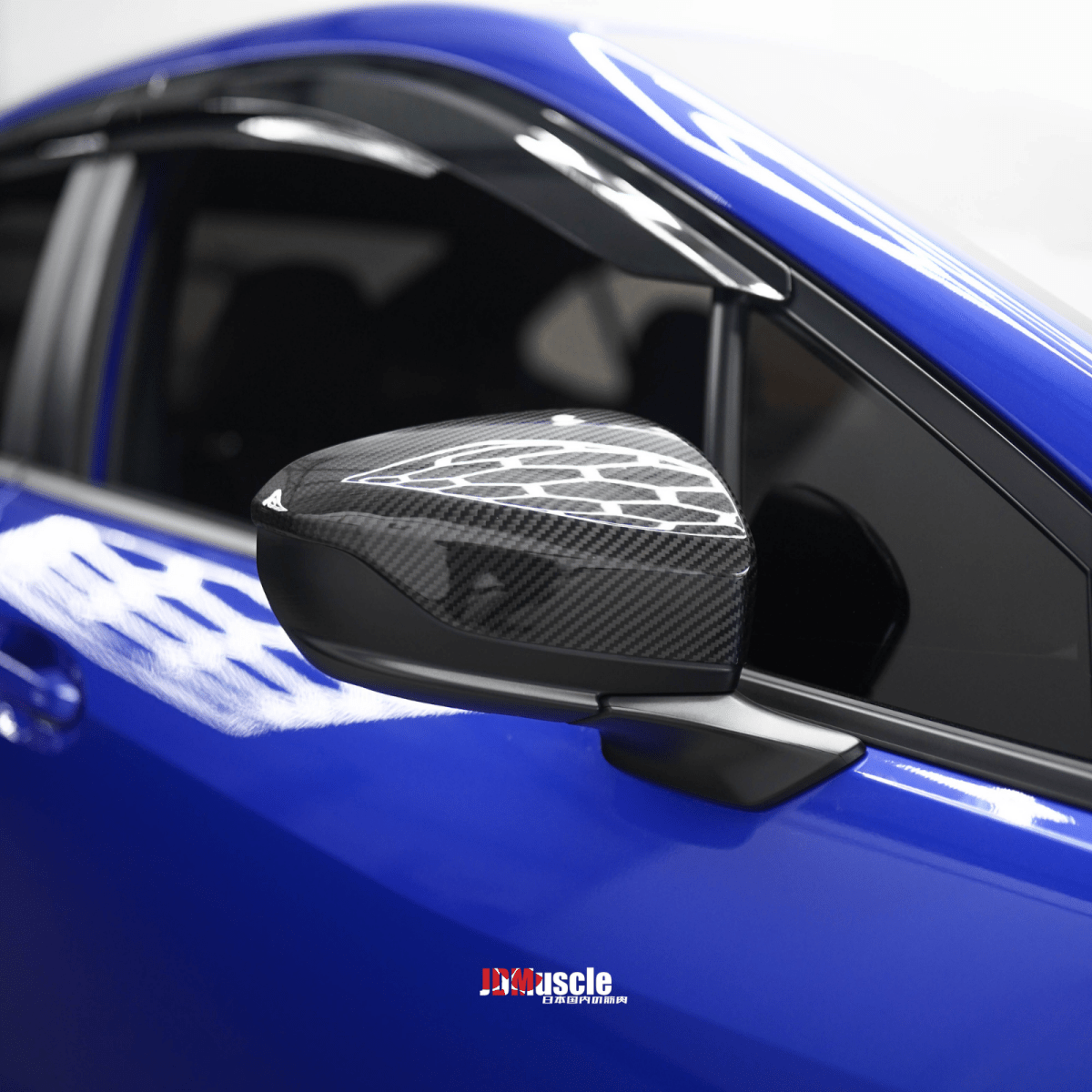 JDMuscle [22-26 WRX] Tanso Pre-preg Carbon Fiber Side Mirror Replacements w/ Gloss Finish