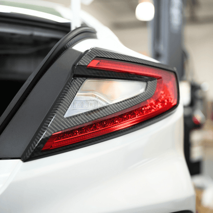 JDMuscle [22-26 WRX] Tanso Pre-preg Carbon Fiber Tail Light Covers