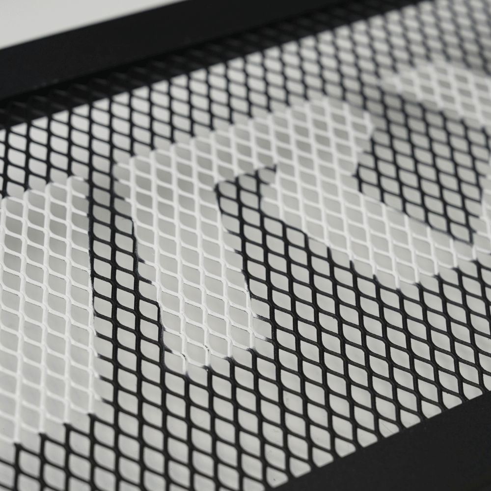 JDMuscle [22-26 WRX] Top Mount Intercooler Mesh Guard with WRX/STI Logo-Red/White