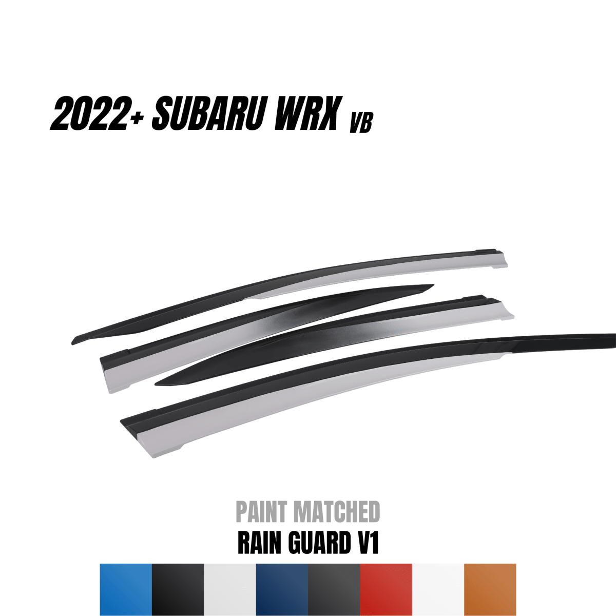 JDMuscle [22-26 WRX] V1 Rain Guards / Window Visors-Paint Matched