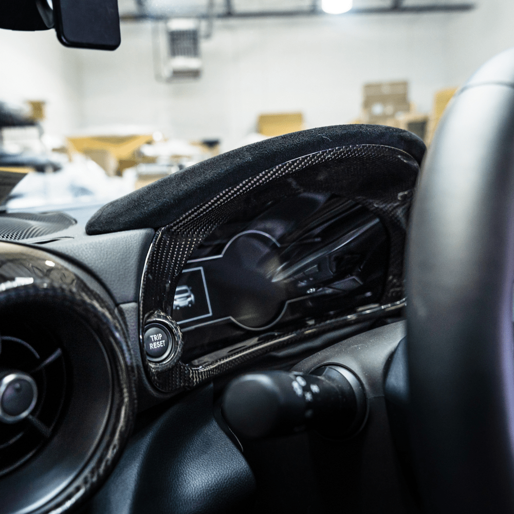 JDMuscle 22+ BRZ/GR86 Tanso Pre-preg Carbon Fiber Speedometer/ Cluster Cover w/ Gloss Finish