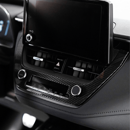 JDMuscle [23-25* Toyota GR Corolla] Carbon Fiber Center AC Knob Panel Cover