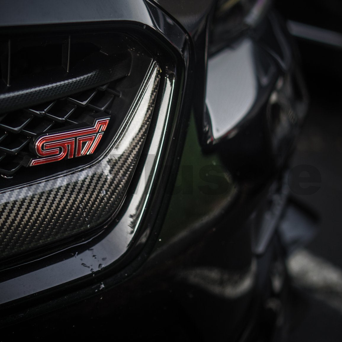 JDMuscle 15-17 WRX/STI Tanso Pre-preg Carbon Fiber Grille Cover w/ Gloss Finish