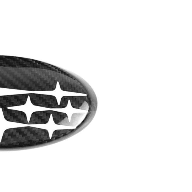 JDMuscle Tanso Carbon Fiber Subaru Emblem Covers Front & Back, Red/White/Blue [22-25 WRX, 15-21 WRX/STI, 18-23 Crosstrek, 17-23 Impreza]
