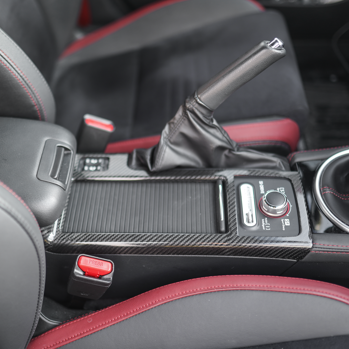 JDMuscle [15-21 STI] Tanso Pre-preg Carbon Fiber Cup Holder Cover