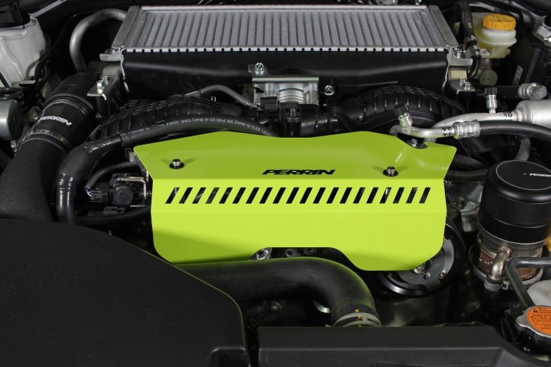 Perrin [22-26 WRX] Pulley Cover - Neon Yellow | PSP-ENG-153NY