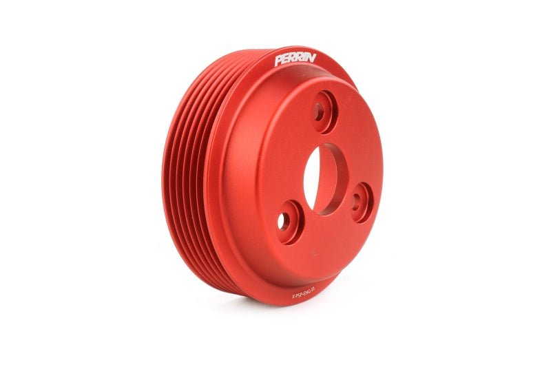 Perrin Lightweight Water Pump Pulley Red WRX 15-21 / Forester 14-18 / Crosstrek 18-20 / Impreza 17-22 | PSP-ENG-111RD