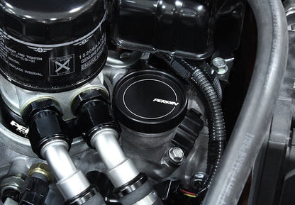 Perrin Oil Cap Round Style Black Most Subaru Models | PSP-ENG-711BK