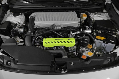 Perrin Performance Pulley Cover | Short Version - Works w/AOS System - Neon Yellow [15-25 Impreza, 18-25 Crosstrek, 20-25 Legacy, 22-25 WRX and Outback]