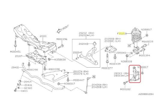 Subaru WRX TR Right Front Knuckle Assembly