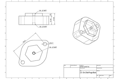 STM Billet Welding Purge Block for 2-Bolt Exhaust Flange