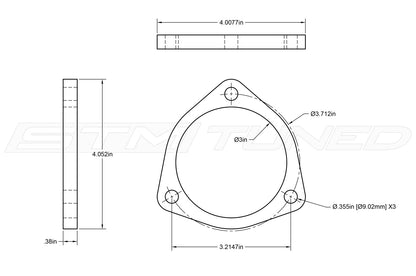 STM Stainless Steel Mid Pipe Flange for Audi RS3/TTRS (SEF3-RS3)