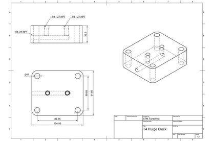 STM Billet Welding Purge Block for T4 Flange