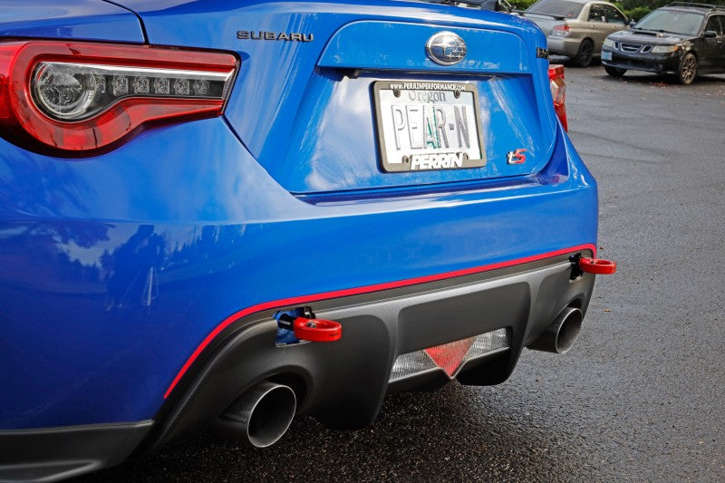PERRIN 13-26 Subaru BRZ / 13-20 Scion FRS & Toyota 86 / 22-26 GR86 Tow Hook Kit (Rear) - Red