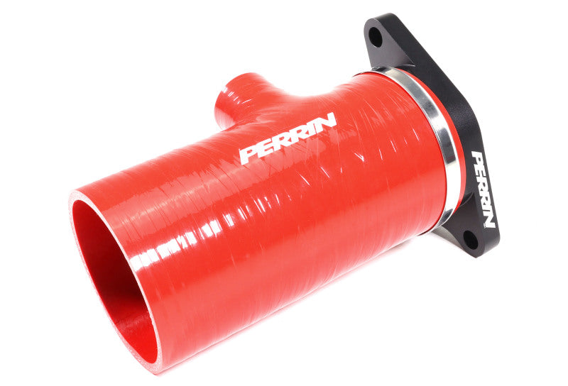 PERRIN 22-26 Subaru WRX / 20-25 LGT & OBXT Turbo Inlet Hose w/Turbo Adapter Flange (Short) - Red