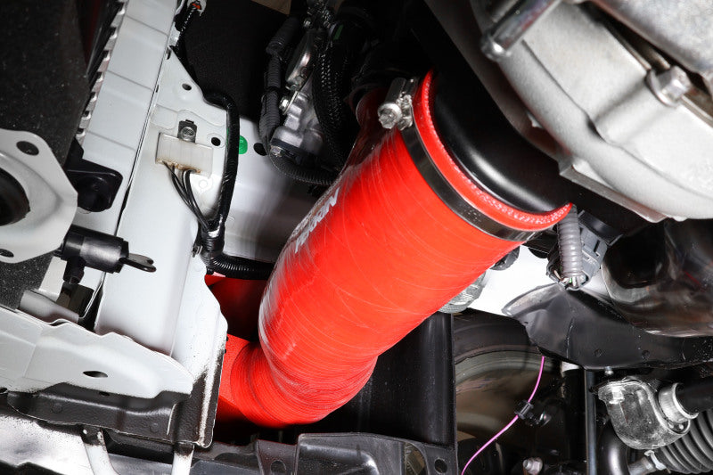 PERRIN 22-26 Subaru WRX / 20-25 LGT & OBXT Turbo Inlet Hose w/Turbo Adapter Flange (Long) - Red