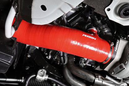 PERRIN 22-26 Subaru WRX / 20-25 LGT & OBXT Turbo Inlet Hose w/Turbo Adapter Flange (Long) - Red