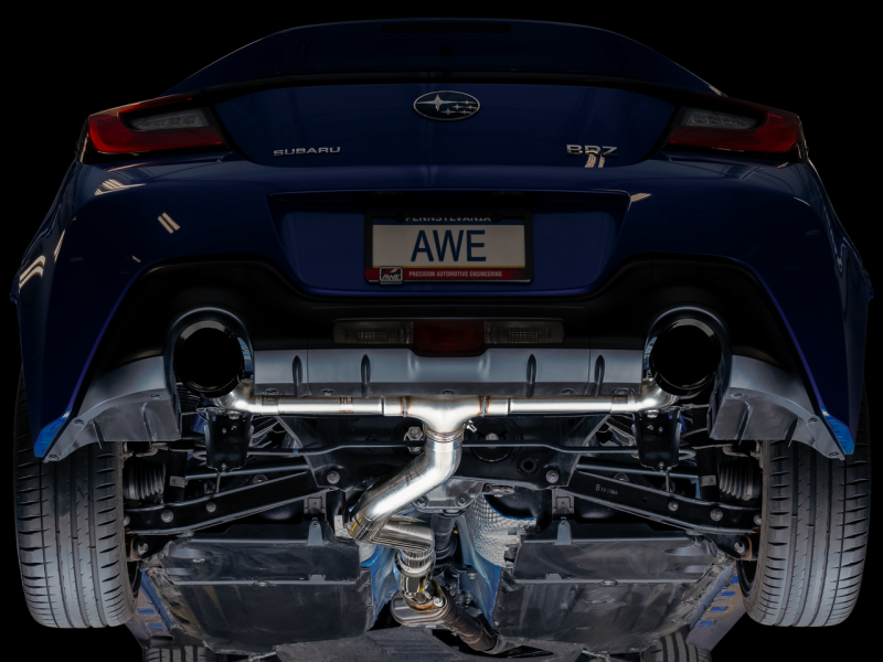 AWE Tuning Subaru BRZ / Toyota GR86 / Toyota 86 Track Edition Cat-Back Exhaust- Diamond Black Tips