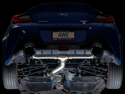 AWE Tuning Subaru BRZ / Toyota GR86 / Toyota 86 Track Edition Cat-Back Exhaust- Diamond Black Tips