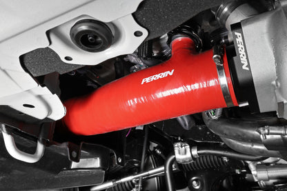 PERRIN 22-26 Subaru WRX / 20-25 LGT & OBXT Turbo Inlet Hose w/Turbo Adapter Flange (Long) - Red